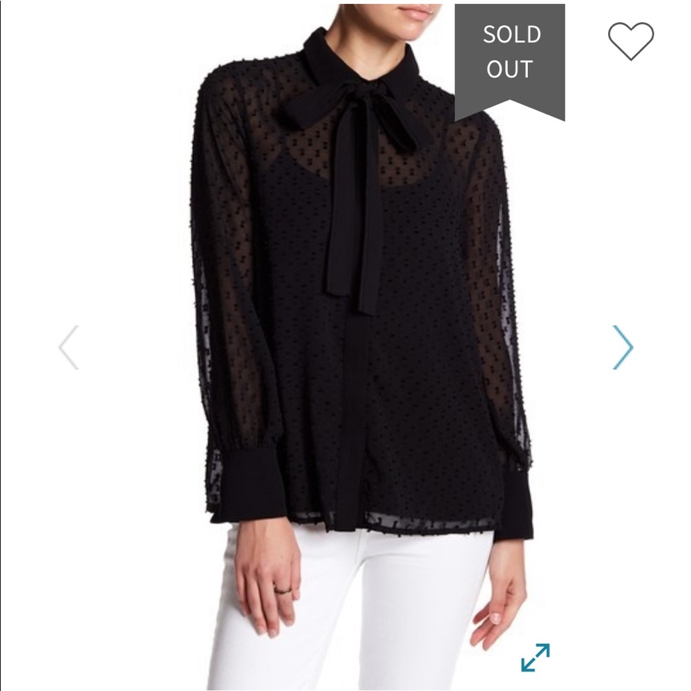 EMORY PARK Hidden Placket Blouse black S